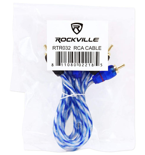 Rockville RTR032 3 Foot 2 Channel RCA Cable, Twisted Pair, 100% Copper Conductors, Split Pin Design, Noise Rejection, for Car Audio and Home Theat...