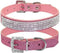 Rhinestone Dog Collar, Cute Dazzling Sparkling Leather Dog Cat Rhinestone Collar Crystal Diamond Pet Dog Puppy Collar (M:27-35CM, Pink)...