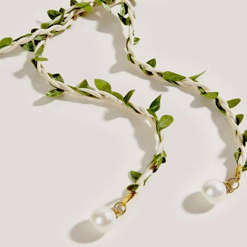 Artificial Leaf Skinny Belts Twisted Braided Waist Rope with Faux Pearl for Women Dresses DIY Wreath Gift Wraping Craft...