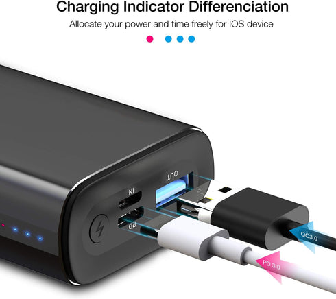 TOZO PB3 Portable Charger 10000mAh One of The Lightest and Slimmest Fast Power Bank 18W PD High-Speed Charging Battery Pack with USB-C Input/Outpu...