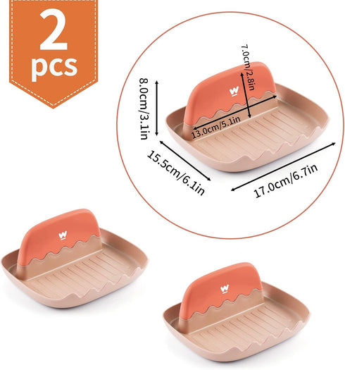 Spoon and Lid Rest - 2 Packs Spoon Rest with Lid Holder, Neat & Drip-Free Spoon Rest for Countertop Stove Top, Heat-Resistant Utensil Rest for Spo...