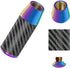 3.5 Inch/9cm Neo Chrome Weighted Shift Knob Carbon Fiber Shift Knob Automatic Shift Knob with 8/10/12mm Adapters fit for Manual and Buttonless Aut...