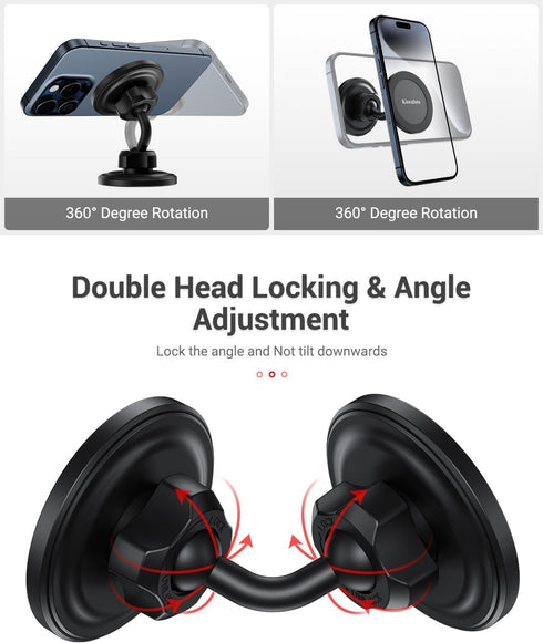 Gym Magnetic Phone Holder for MagSafe, Dual Magnetic Phone Mount Gym Phone Holder Magnet with Double Ball Head Locking Angle Compatible with iPhon...