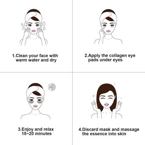 Pink Collagen Eye Mask, 30 Pairs Crystal Gold Under Eye Patches For Puffy Eyes and Dark Circles – Look Less Tired and Reduce Wrinkles and Fine Lin...