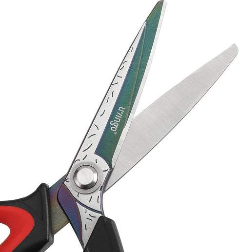 LIVINGO 10" Multipurpose Heavy Duty Scissors, Premium Titanium Coating Forged Stainless Steel Tool Industrial Shears for Household Pruning, Garden...
