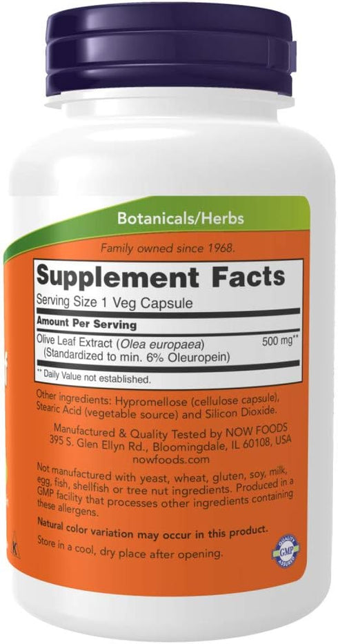 NOW Supplements, Olive Leaf Extract 500 mg, Free Radical Scavenger*, 120 Veg Capsules...