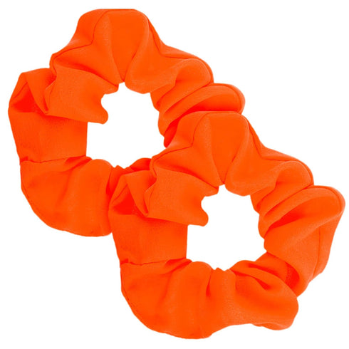 2 Pcs 80s Neon Scrunchies Orange Scrunchie Solid Neon Hair Accessories Elastic Neon Orange Scrunchies Large Voile Hair Ties Hair Bands Ponytail Ha...