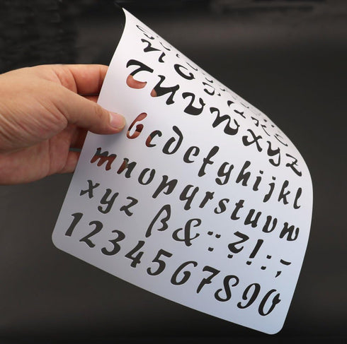 6 PCS Drawing Painting Stencils Scale Template Sets, Alphabet Letter Drawing Painting Stencils Scale Template for Scrapbooking, Card and Craft Pro...