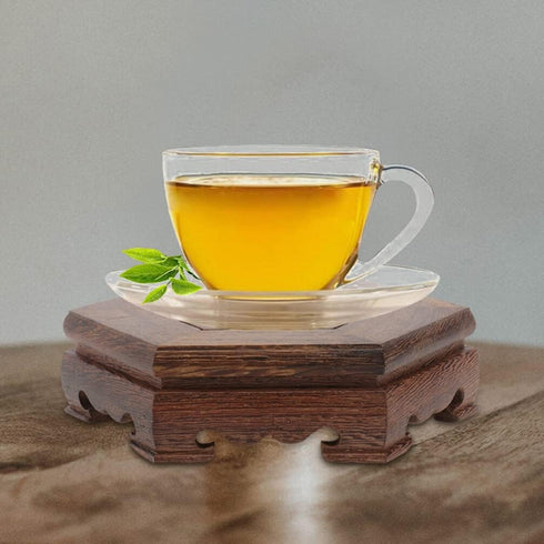 GANAZONO Wood Planter Riser 2pcs Wood Stool Rustic Plant Stand Chinese Style Planter Pedestal Flower Pot Display Rack Tabletop Fish Tank Base Hand...