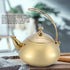 1.5L Classical Stainless Steel Teapot Induction Cooker Kettle Teakettle Fast Water Heating Boiling Pot with Tea Strainer for Kung Fu Tea(Gold)...