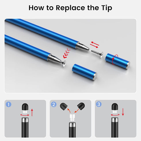 MEKO 4 Pack Stylus Pens for Touchscreens, 2-in-1 High Sensitivity&Precision Capacitive Stylus Pens for iPad iPhone Android Smartphone Tablets All ...