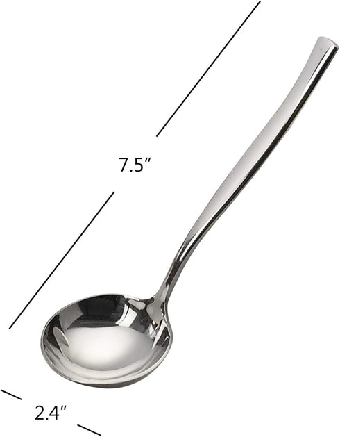 4-Piece Stainless Steel Gravy Soup Spoon, Small Soup Ladle Set...