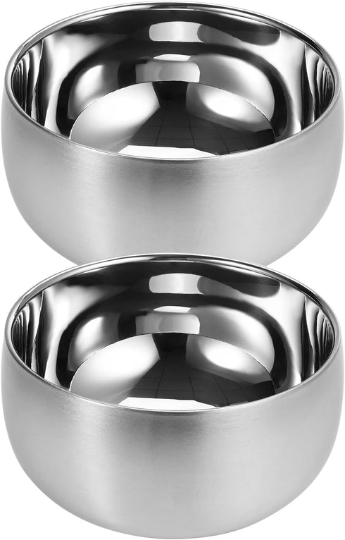2pcs Double-wall Vacuum Insulated Stainless Steel316# Bowl, Anti-shatterproof Soup Bowl,Appetizer Snack Bowl,Ice Cream Bowl,Lightweight Salad Bowl...