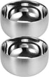 2pcs Double-wall Vacuum Insulated Stainless Steel316# Bowl, Anti-shatterproof Soup Bowl,Appetizer Snack Bowl,Ice Cream Bowl,Lightweight Salad Bowl...