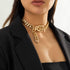 Versatile Unisex Chunky Cuban Link Choker Necklace,Silver/14K Gold Plated Bold Punk Style Thick Wide Chain Link Jewelry for Women and Men...