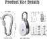 2pcs M25 Single Pulley Block with 3pcs Spring Snap Hook Carabiner, Heavy Duty 304 Stainless Steel Pulley Roller & 3'' Spring snap Hooks, Pully Cra...