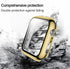 HANKN 2 Pack 45mm Hard PC Plated Case Compatible with Apple Watch Series 9 8 7 45mm Tempered Glass Screen Protector Case, Cover Shockproof Iwatch ...