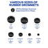 170Pcs 7 Sizes Rubber Grommet Assortment Kit, Firewall Hole Plug Set Electrical Wire Gasket Solid Hole Plugs Assortment Set for for Wire Plug, Cab...
