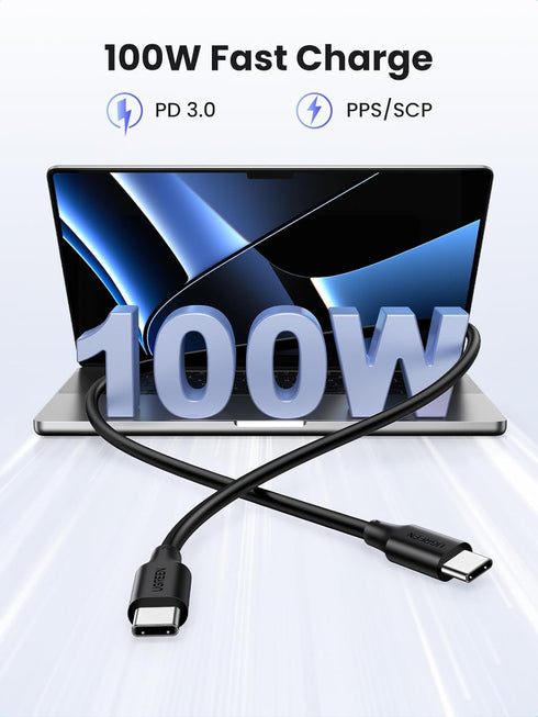 UGREEN 100W 3-Pack USB C to USB C Cable, Fast Charging USB C Charger Cable Compatible with iPhone 15/15 Plus/15 Pro/15 Pro Max, MacBook Pro 2022, ...