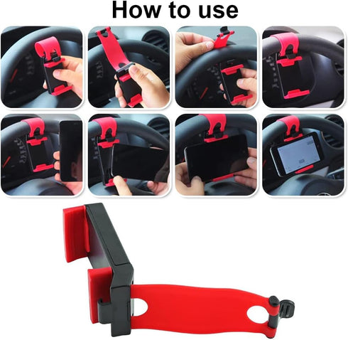 3 Pcs Car Phone Holder Adjustable Car Cradles Universal Mobile Phone Mount for Car Steering Wheel...