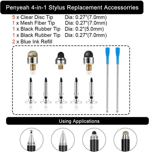 Replacement Accessories for Penyeah Stylus Pen P1-Blue Ink...