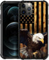 TnXee Case Compatible with iPhone 12 Mini Case, Wood grain American flag Bald Eagle Pattern Design case for iPhone 12 Mini Cases for Mans Women, S...
