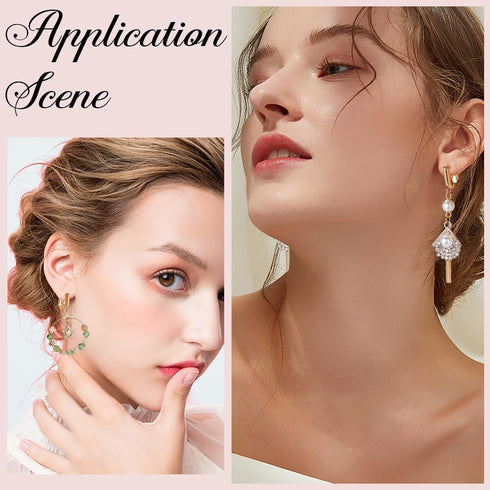 1 Box 24Pcs Real 18K Gold Plated Clip Earring Converter Clip Earrings Findings Brass Painless Non Pierced Earring Converter with Pads Earring Clip...