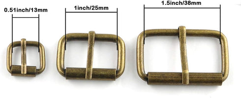 E-outstanding Single Prong Roller Buckle 12PCS Bronze Metal Roller Buckle for Belts Bags Shoes DIY Hardware Accessories 1 Inch...