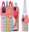 for Samsung Galaxy A02S/A03S/M02S Case,Cartoon Fun Kawaii Cute Silicone Bubble Button Decompression case Designed for Galaxy A03S/A02S Phone case ...