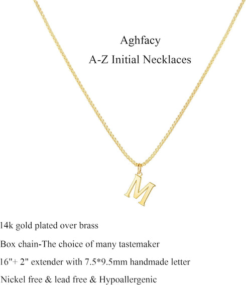 Small Letter Necklace,Dainty 14K Gold Plated Personalized Tiny Initial Pendant Necklace Small Initial Necklaces for Women Girls...