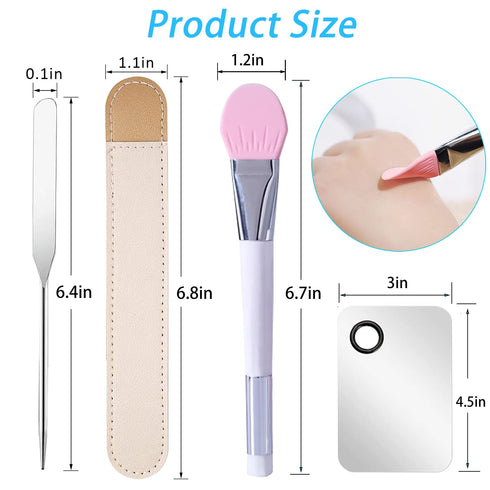 Makeup Spatula,Korean Spatula Makeup Stainless Steel Makeup Spatula and Palette Set,Professional Foundation Spatula Facial Cosmetic Makeup Tool (1...