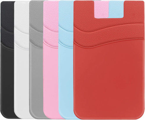 SS Card Holder for Phone Case - Silcone Stick On Credit Card Phone Wallet for Men & Women, Ultra-Thin & Portable, Compatible with iPhone/Android/S...