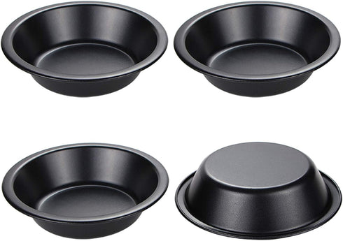 Webake Mini Pie Pans 5 Inch Pie Tins, 4 Pack Nonstick Round Bread and Meat Bakeware for Oven and Instant Pot Baking - Black...