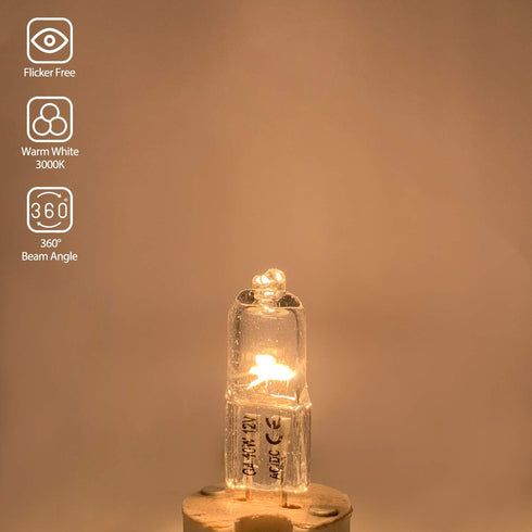 G4 Halogen Bulb 10W, Clear JC Type G4 Bi-Pin Halogen Light Bulbs, Dimmable AC/DC 12V Warm White Lamps for Landscape Lighting,Track Lighting, Home ...
