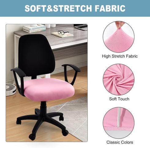 SARAFLORA Office Computer Chair Covers, Stretchable Desk Chair Seat Cushion Covers,Universal Spandex Computer Chair Slipcover,Removable Washable R...