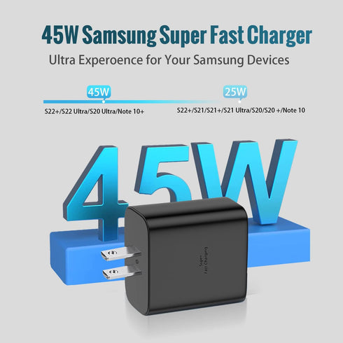 S23 Ultra Charger 45W Samsung Super Fast Charger Type C for Samsung Galaxy S23 plus/S23/S22 Ultra/S22+/S22/S21/S20/Note 20 Ultra/Note 10+, Galaxy ...
