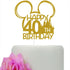 Mouse Inspired Castle Happy 40th Birthday Cake Topper, Cartoon Mouse Themed 40th Birthday Party Decorations, Gold Glitter...