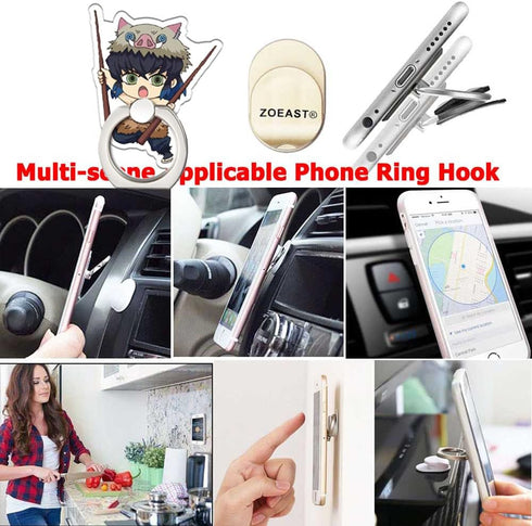 ZOEAST(TM) 3 Pack Cartoon Bounty Hunter Phone Ring Grip Universal 360° Adjustable Holder Car Desk Hook Stand Stent Mount Kickstand Compatible with...