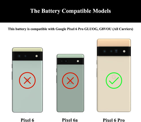 for Google Pixel 6 Pro Battery Replacement Kit, Replacement Battery for Google Pixel 6 Pro Model GLUOG, G8VOU with Repair Tools Kit and User Manua...