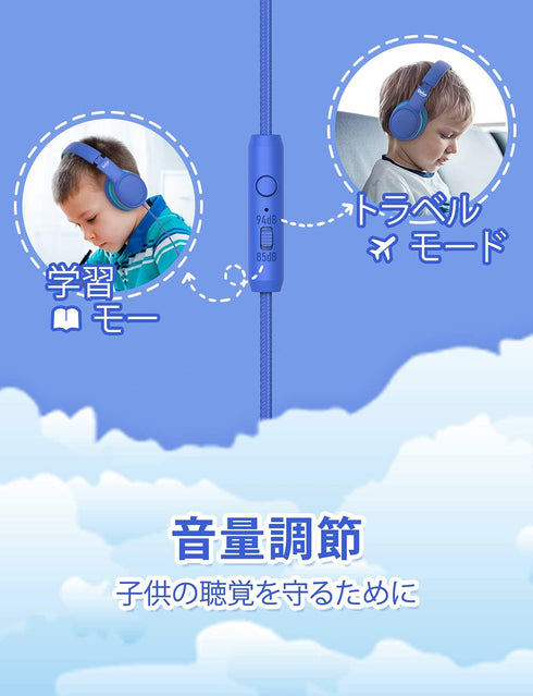 gorsun Premium A66 Kids Headphones with 85dB/94dB Volume Limited, in-line HD Mic, Audio Sharing, Foldable Toddler Headphones, Adjustable, Children...