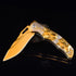 Pocket Knife for Men, Folding Knife With Clip & 3D TITANIUM PLATED WOLF Relief, Embossed Edc Knife For Men Outdoor Survival Camping Hiking hunting...