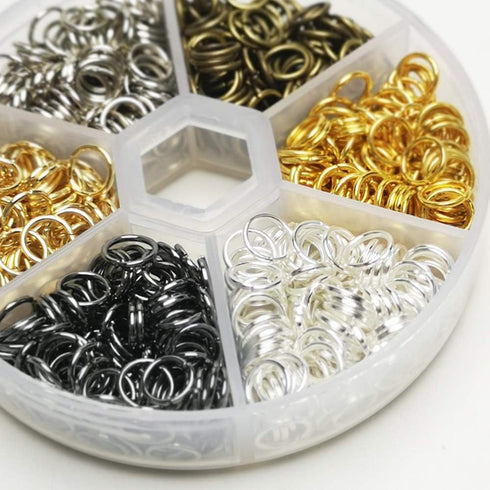 Libiline 1 Box 600pcs 6 Colors Open Jump Ring Jewelry Keychain Making Repair with Open/Close Tool & 1pc Clear Box (Mix, 9mm)...