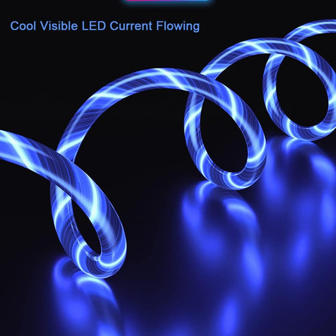 IHAO USB Type C to Type C PD 60W Fast Charging Cable Phone Charger High Data Speed Visible Cool LED Current Flowing for All USB C Device-Blue/39 I...