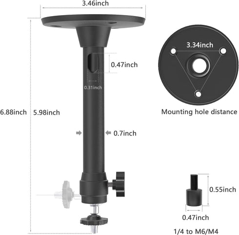 Upgraded Ceiling Wall Projector Mount Compatible with QKK, DR.J, DBPOWER, Anker, VANKYO, AAXA, Jinhoo, PVO, TMY, AuKing, and Most Other Mini Proje...