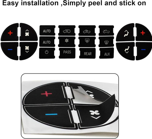 SecosAutoparts AC Panel Decals & Radio Button Repair Decal Set AC Controls AC Dash Button Sticker Repair Kit Compatible with GMC Compatible with C...