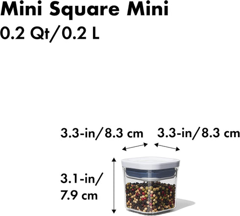OXO Good Grips POP Container - Airtight Food Storage - Mini Square Mini 0.2 Qt Ideal for spices and dried herbs...