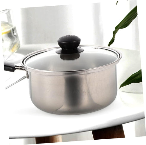 1 Set Stainless Steel Pot Saucepan Soup Pot Cooking Pan Deep Skillet Nonstick with Lid Stainless Steel Stock Pot Milk Stockpot Small Pot Sauce Pan...