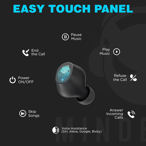 Wireless Bluetooth Earbuds with Advanced Noise Cancellation, Deep Bass, and IPX5 Waterproof - 36-Hour Battery Life - Compatible with iPhone, Samsu...