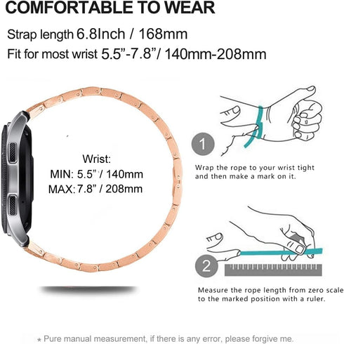 Bands Compatible with Samsung Galaxy Watch 46mm / Gear S3 Frontier/Classic, 22mm Bling Rhinestone Diamond Metal Strap with Bezel Ring Cover Replac...
