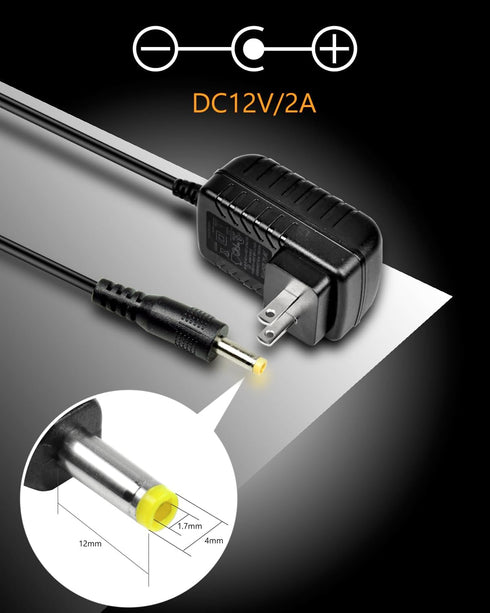 Wall Charger for Portable DVD Player, Replacement AC-DC Power Adapter for Sylvania/DBPOWER/HDJUNTUNKOR/WONNIE/UEME Portable DVD Players, Power Sup...